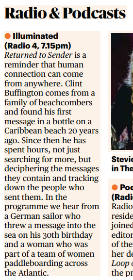 Returned to Sender in The Times