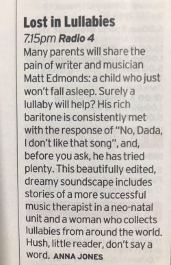 Lost in Lullabies in The Radio Times Lost in Lullabies in The Radio Times